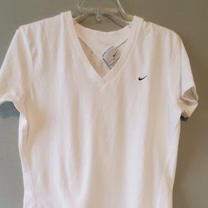Nike White Basic Tee Black Logo